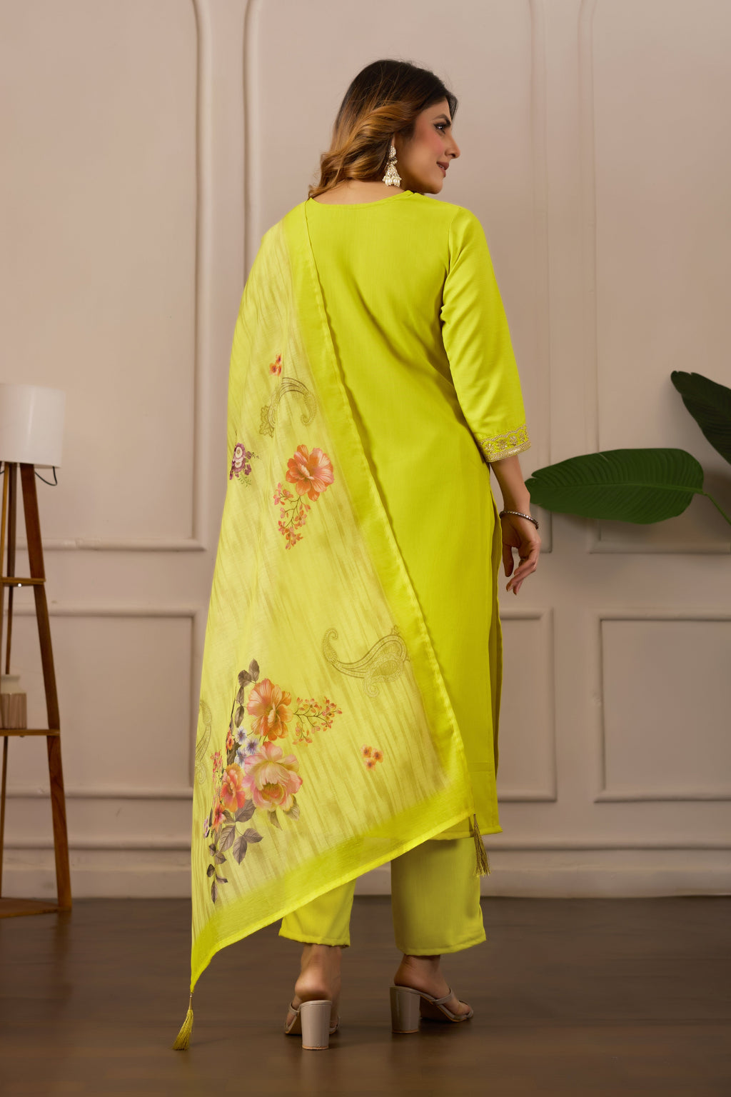 Women Embroidered Regular Pure Cotton Kurti with Pyjamas With Dupatta