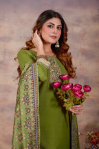 Women Ethnic Embroidered Thread Work Kurta with Trousers & Dupatta.
