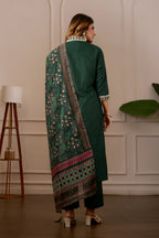 Women's Embroidered Kurta Set with Printed Dupatta, 3 Piece Suit