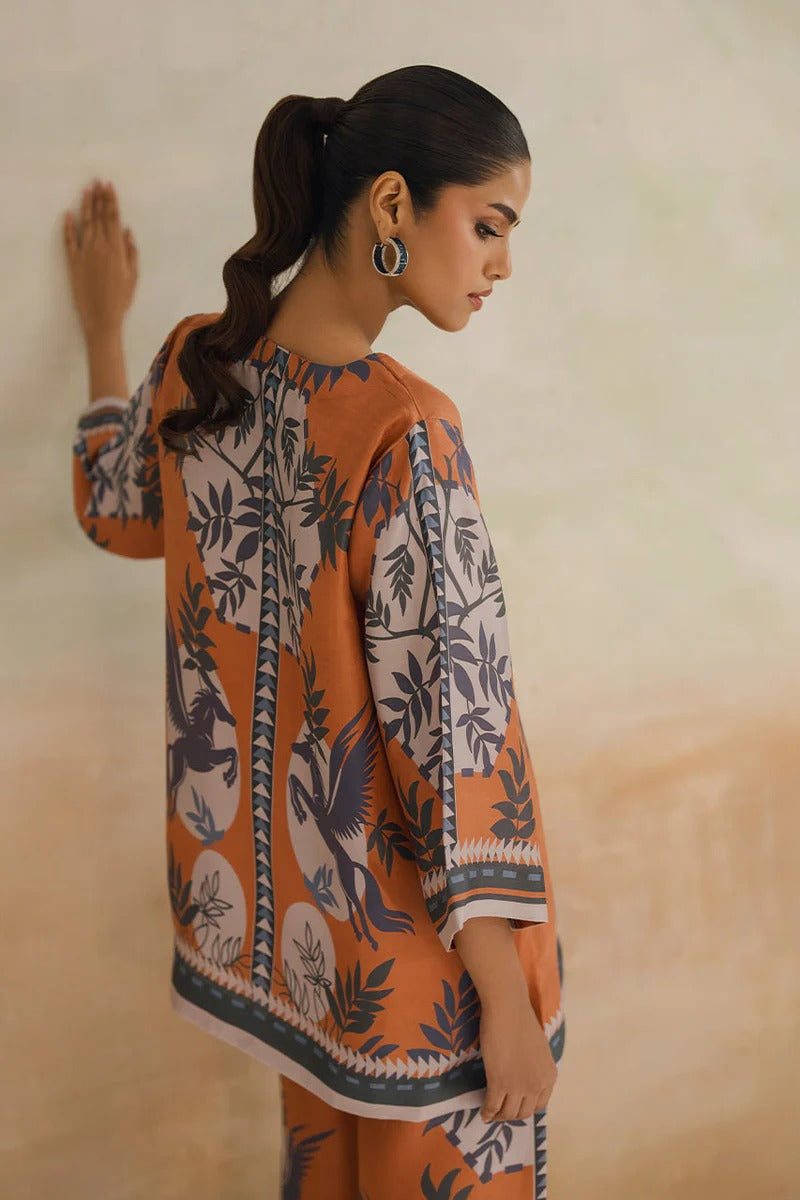 Orange Orchid Bloom Co-ord Set