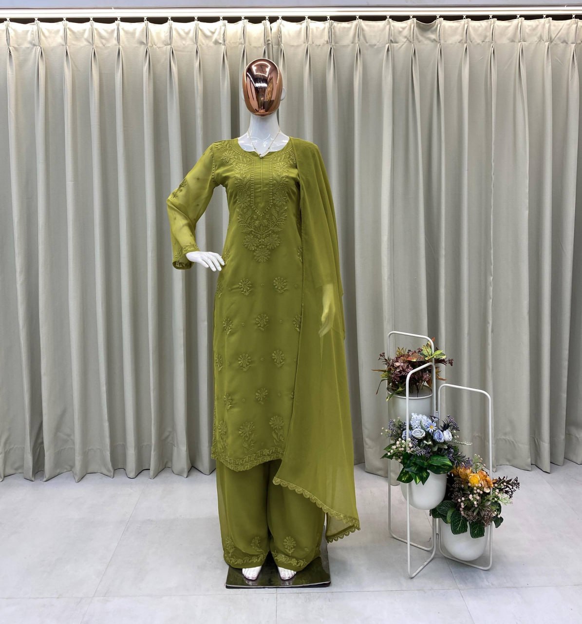 Designer wear Exclusive Georgette with Embroidery Suit with Dupatta