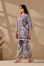 Women's Floral Printed Kurta and Trousers Co-ord Set
