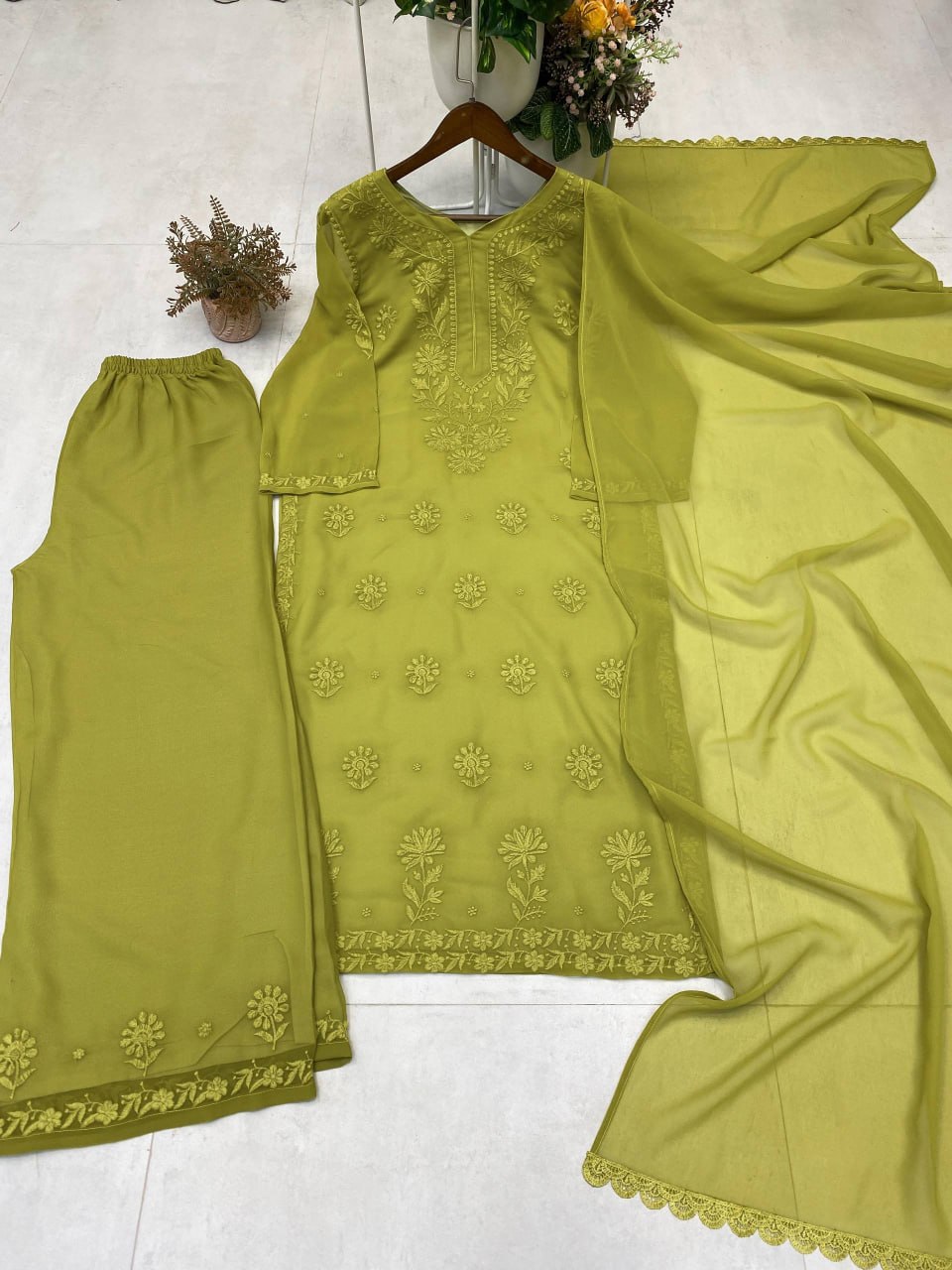 Designer wear Exclusive Georgette with Embroidery Suit with Dupatta