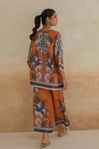 Orange Orchid Bloom Co-ord Set
