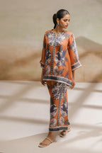 Orange Orchid Bloom Co-ord Set