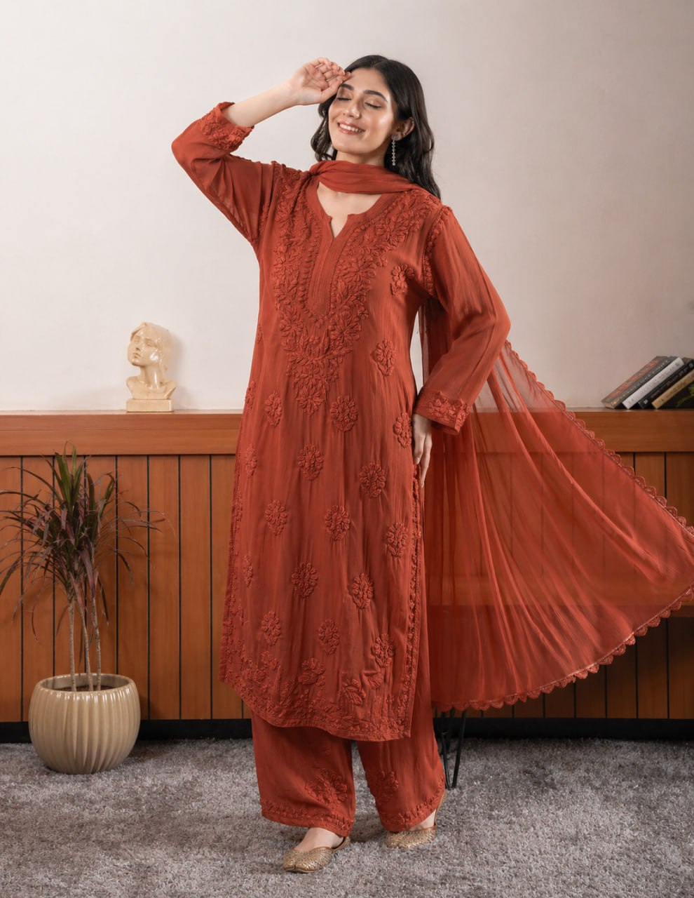 Designer wear Exclusive Georgette with Embroidery Suit with Dupatta