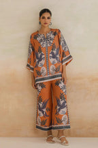 Orange Orchid Bloom Co-ord Set