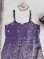 Designer Mirror Work Kurta Palazzo Set for Women – Fendy Silk Party Wear Suit with Dupatta | Wedding, Sangeet