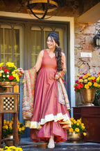 Festive Wear Pink Kurti Sharara Set with Designer Dupatta