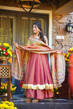 Festive Wear Pink Kurti Sharara Set with Designer Dupatta